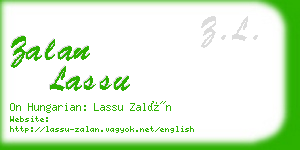 zalan lassu business card